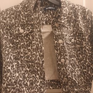 Brand new ladies denim leopard jacket